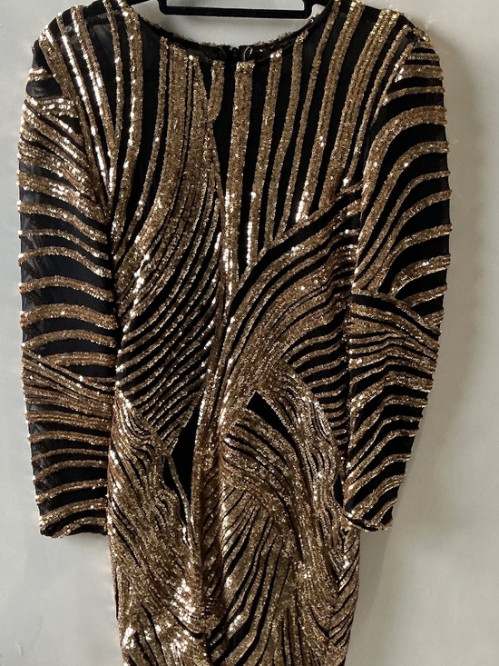 Camille La Vie Dresses & Skirts - Camille La Vie wedding evening  bodycon gold black swirling art deco dress  s. 6
